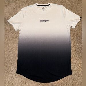 Hollister Men's Ombre Black and White Tee